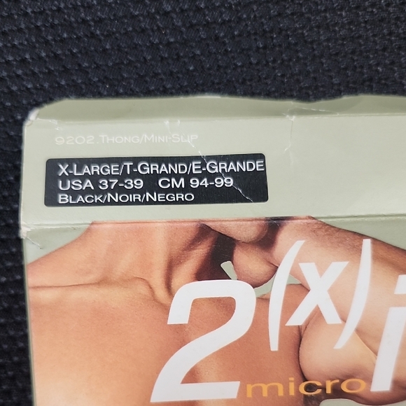 2xist Men's Micro Black Y Back Thong Vintage - Picture 3 of 6